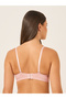 Solid Lace and Bow Detail Padded Wired Push Up Bra - 4