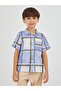 Checked Spread Collar Shirt and Trousers Set - 3