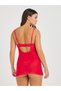 FLORAL LACE BABYDOLL WITH RHINESTONE DETAIL & BRIEFS - 4