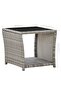 Coffee Table Grey 45x45x40 cm Poly Rattan and Glass - 3