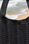 Women's Wave Patterned Knitted Casual Knitwear Black Beach Bag 40X36 - 4