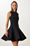 Flying Effect Mini Woven Dress Lfk0004 Black - 2