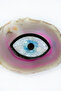 Dark Navy Blue Detailed Evil Eye Ellipse Clip Hair Clip, Gift Butterfly Buckle - 5