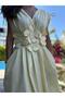 Yellow Floral Decorated Designer Dress - 4
