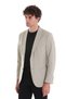 Beige Slim Fit Striped Mono Collar Casual Jacket - 8