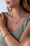Gold Necklace with Blue Stone and Sunlight Motif