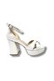 787-25 Leather Cross Strap Thick Heel (10cm) Anatomical Women's Sandals - 2