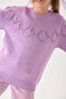 Girls' Knitwear Sweater - Crew Neck and Long Sleeve Casual Model - 3
