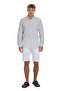 Gray Comfort Fit Striped Button Collar Cotton-Linen Long Sleeve Shirt - 2