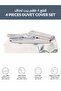4-piece Duvet Cover Set, Queen Size 200 X 230cm, Microfiber, (WITHOUT FILLER) - 4