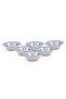 Plethora 6 inch Porcelain Cereal & Breakfast Bowl (Grey & White, Set Of 6)