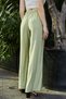 Women's Silky Modal Fabric High Waist Elastic Waist Epaulets Side Pockets Wide Leg Palazzo Pants-Fat Y - 6