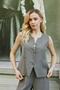 Women's Lycra-Free Silky Modal Soft Textured Fabric Flato Pocket Buttoned Vest-Anthracite - 4