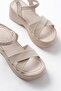 24414-1005 Beige Daily Cross Wedge Heel Women's Sandals - 4