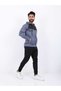 Men's Diver Fabric Digital Printing Raised Zippered Hooded Sweatpants Set - 2