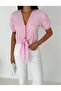 Button Detailed Tie-Up Short Sleeve Shirt - 2