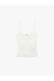 Thin Strap Lace Textured Gathered Undershirt