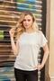 Women's Modal Combed Cotton Wide Zero Neck Off Shoulder Low Shoulder Blouse with Accessories-Cream - 2