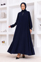 Medina Silk Mevlana Ferace Navy Blue