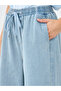 Elasticated Waistband Wide Leg Jeans with Drawstring - 3