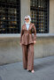 Women's Double Breasted Collar Suit Brown - 3