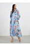All Over Print Buttoned A-Line Maxi Dress - 3