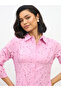 Schiffli 3/4 Sleeve Shirt Midi Dress - 4