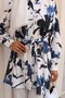 Patterned Hijab Shirt Navy Blue 701 - 2