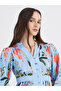 All Over Print Buttoned A-Line Maxi Dress - 4