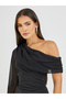 Solid One Cape Sleeve Bodycon Maxi Dress - 4