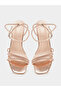 Embellished Transparent Block Heel Sandals - 6