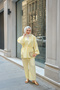 Women's Front Tie Stone Detail Double Suit Yellow - 2