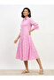 Schiffli 3/4 Sleeve Shirt Midi Dress - 3