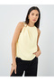 Yellow Sleeveless Blouse with Buckle Detail - 3