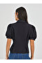 Solid Puff Sleeve Pleated Detail Shirt - 4