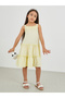 Girls Yellow Ruffled Textured Dress
