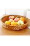 FFD Round Rattan Basket Hand Woven Round Rattan Serving Tray Woven Bread Basket Wicker Tray Basket - 3