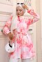 Patterned Hijab Shirt Powder 700 - 3