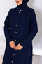 Simple Daily Pocket Button Full Length Ferace Navy Blue - 7