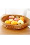 FFD Round Rattan Basket Hand Woven Round Rattan Serving Tray Woven Bread Basket Wicker Tray Basket - 4