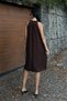 Women's Halter Neck Sleeveless Pocketed Linen Woven Short Dress Brown - 9