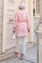 Patterned Hijab Shirt Pink 704 - 5