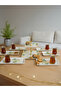 7-Piece Ceramic Tea and Serving Plate Set with Mimosa Pattern Handmade – Double-Layer Serving Stand - 2