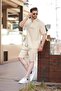 Beige Basic Men's Shorts Shirt Suit E7321 - 3