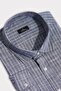 Men's Oversized Large Size Long Sleeve Striped Linen Effect Sports Collar Smoked Shirt
