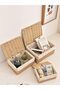 OneDcor Rattan Wicker Storage Boxes with Lid Hand Woven Storage Boxes 3-Pieces Set Nesting Basket - 2