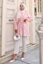 Patterned Hijab Shirt Pink 704 - 3