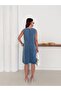 Dress Zero Sleeve Double Kangaroo Pocket Denim Dress - 6