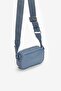 Women's Leather Single Zipper Closure Strap Brand Text Patterned Blue-Grey Shoulder Bag Ew 000537   Af12036-M8128 - 3