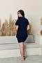 Women's 100% Cotton Piping High Quality Shirt Collar Button Short Sleeve with Shorts Battal Pajamas Set - 2